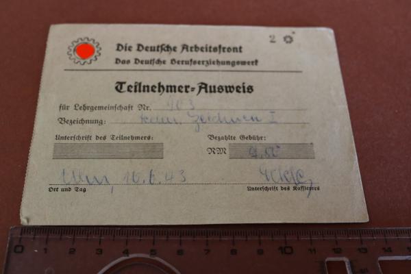 old participant ID of the DAF Berufserziehungswerk Ulm